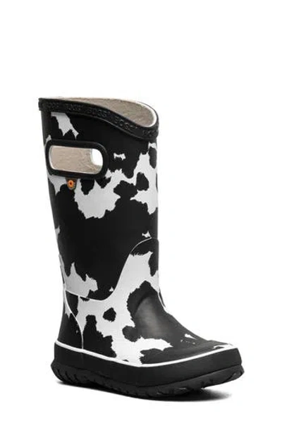 Bogs Kids' Cow Print Rain Boot In Animal Print