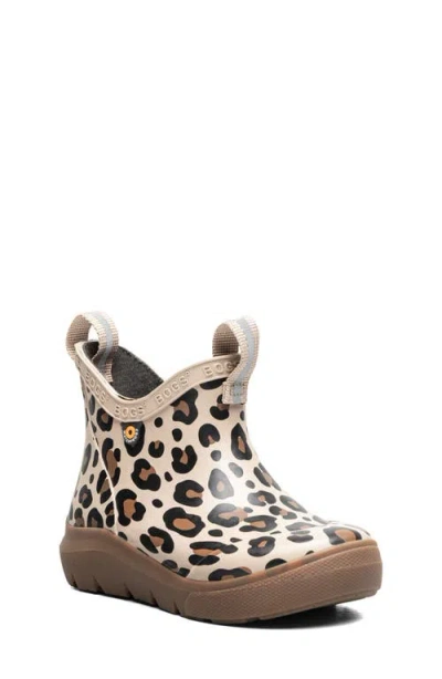 Bogs Kids' Skyline Waterproof Leopard Rain Boot In Brown