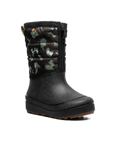 Bogs Kids' Little And Big Boys Snow Shell Zip Boot In Black,sphagnum