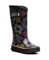 Bogs Little And Big Girls Rain Boot In Black Multi
