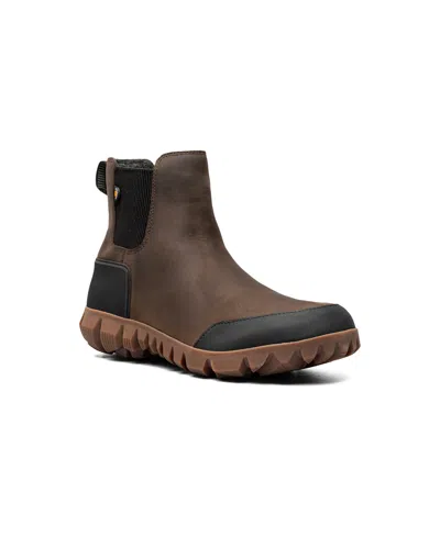 Bogs Men's Arcata Urban Leather Slip-resistant Chelsea Boots In Chocolate