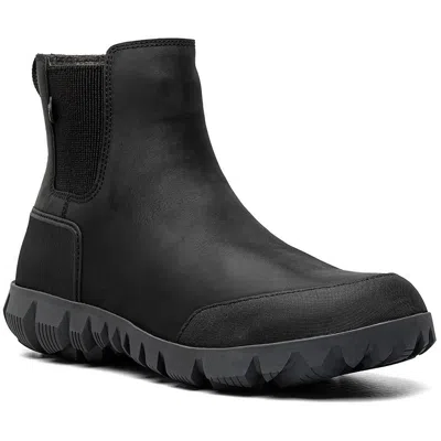 Bogs Mens Waterproof Leather Chelsea Boots In Black