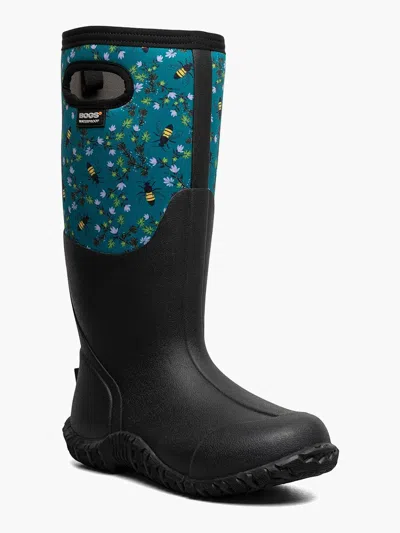 Bogs Mesa Bees 73198-442 Women's Dark Turquoise Waterproof Boots Rhs4967 In Black