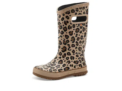 Bogs Rain Boot Leopard (little Kid/big Kid) Kids Shoes Taupe : 7 Little Kid M, Rubber In Brown