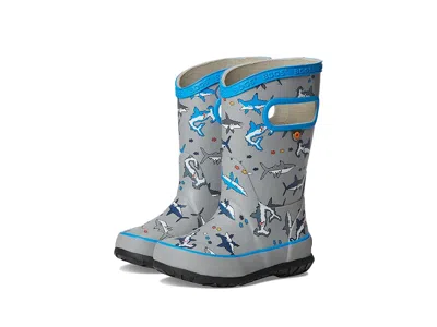 Bogs Rain Boot Pixel Shark (toddler/little Kid/big Kid) Kids Shoes Gray : 6 Big Kid M, Textile