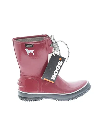 Pre-owned Bogs Rain Boots In Burgundy