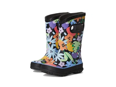 Bogs Rainboot Overlap Flowers (toddler/little Kid/big Kid) Kids Shoes Black : 6 Big Kid M, Rubber/textile
