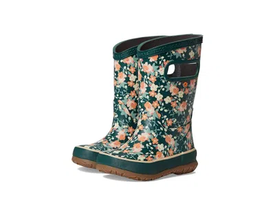 Bogs Rainboot Small Floral (toddler/little Kid/big Kid) Kids Shoes Emerald : 12 Little Kid M, Synthetic In Green