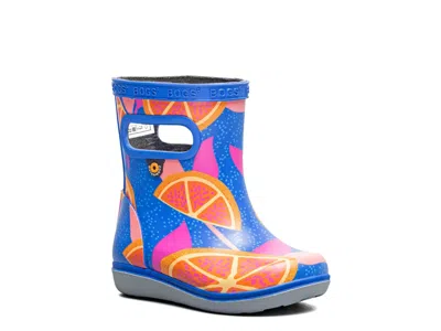 Bogs Skipper Ii Summer Fruit Rain Boot Kids' In Blue/multicolor