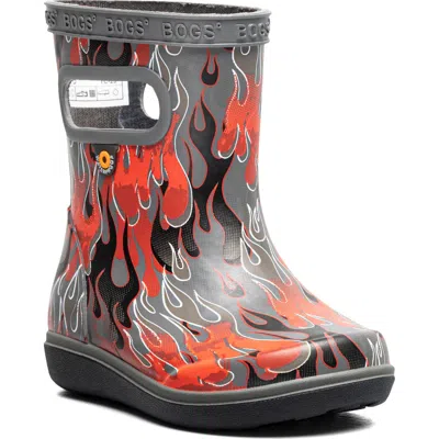 Bogs Kids'  Skipper Ii Waterproof Rain Boot In Gray