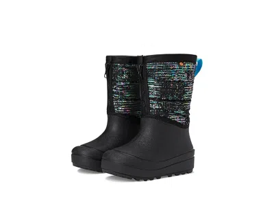 Bogs Snow Shell Zip - Metallic Stripes (toddler/little Kid/big Kid) Kids Shoes Black : 6 Big Kid M, Synth