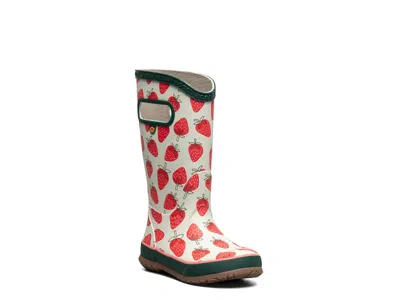 Bogs Strawberries Rain Boot Kids' In Moss Green/multicolor
