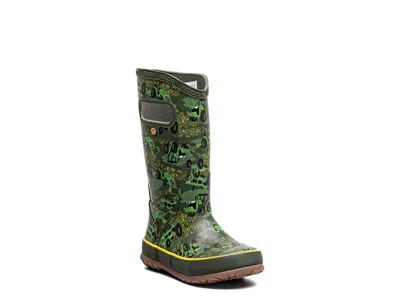 Bogs Tractor Time Rain Boot Kids' In Dark Green Multicolor