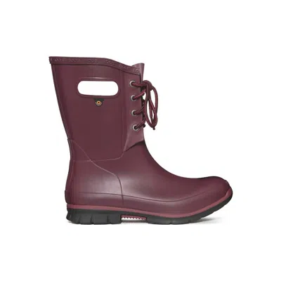 Bogs Women's Amanda Lace-up Rain Boots In Burgundy