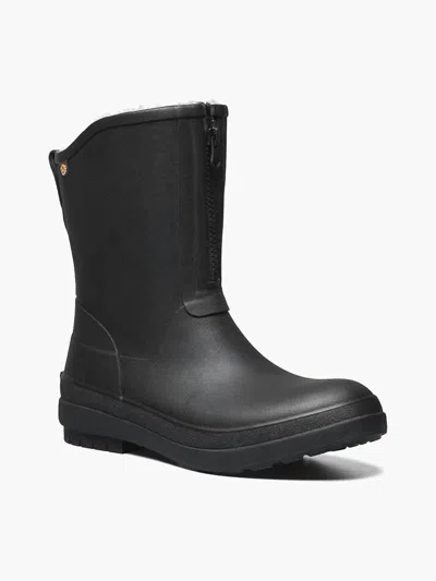 BOGS WOMEN'S AMANDA PLUSH II ZIP WATERPROOF BOOTS IN BLACK