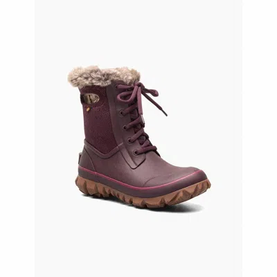 Bogs Women's Arcata Faded Winter Boots In Wine In Pink
