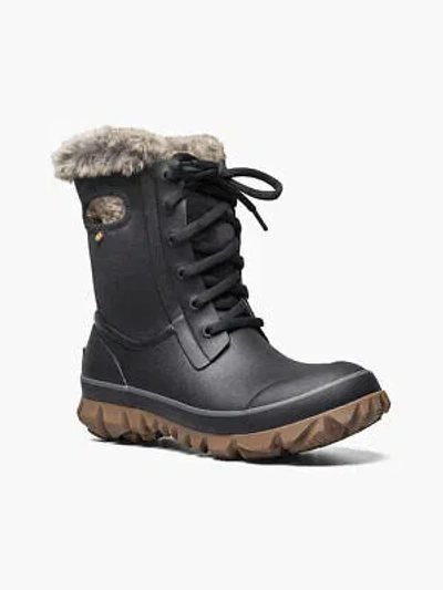 Pre-owned Bogs Women's Arcata Tonal Camo Waterproof Insulated Snow Boots Black - 72693-001