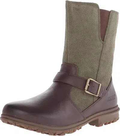 Bogs Women's Bobby Mid Waterproof Leather Motorcycle Boot In Brown In Multi
