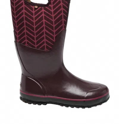 Bogs Women's Classic Tall Badge Boot In Grape In Burgundy