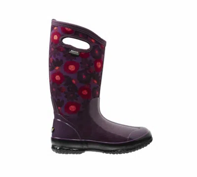 Bogs Women's Classic Watercolor Tall Boot In Plum Multi In Pink