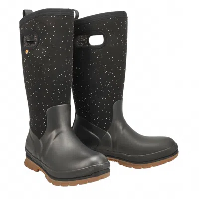 Bogs Women Crandall Tall Speckle Waterproof Boots In Black