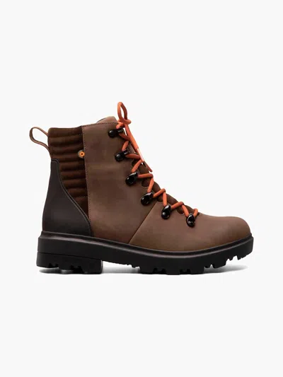 Bogs Women's Holly Lace Leather Boots In Brown In Multi
