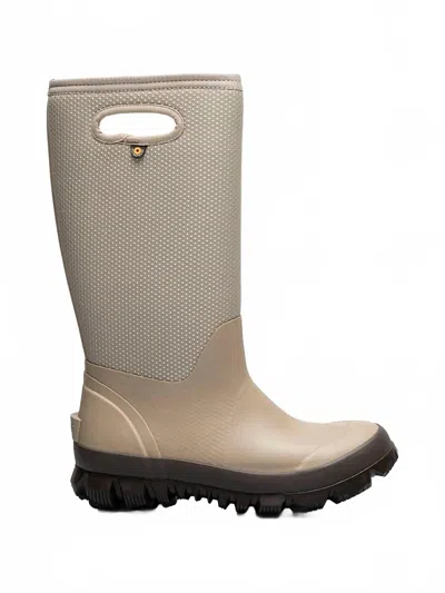 Bogs Women's Waterproof Fleece Lined Boots In Whiteout Dots Taupe In Brown