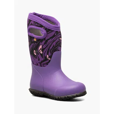 Bogs York Spooky 72887-546 Kids Purple Round Toe Waterproof Rain Boots Htat933