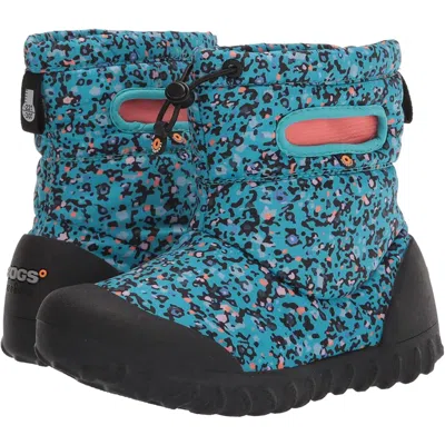 Bogs Kids' Youth  B-moc 7277k- Black Textures Round Toe Snow Boots Zap82 In Blue