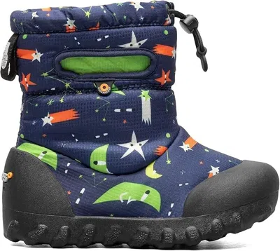 Bogs Kids' Youth  B-moc 73089k- Snow Boots Navy Space Eyes Waterproof Ankle Rhs6656 In Blue