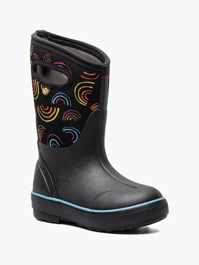 Bogs Kids' Youth  Classic Ii Wild Rainbows 7077w- Black Winter Boots Zap1051