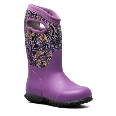 Bogs Kids' Youth  York Wild Garden Purple Waterproof Pull On Winter Boots Zap842 In Multi