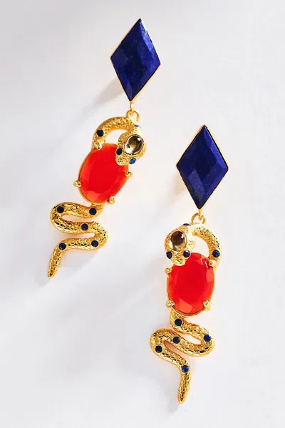 Boheme By Vero Naga Drop Earrings In Blue