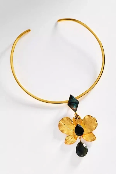 Boheme By Vero Orchidea Drop Necklace In Gold