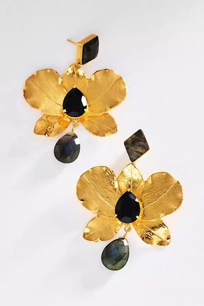 Boheme By Vero Orchidea Single Drop Earring In Gold