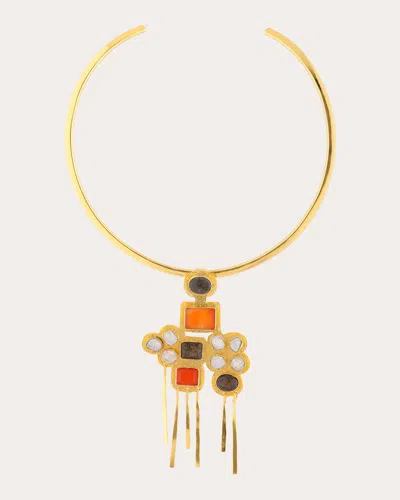 Boheme By Vero Women's Bronzite & Moonstone Nefertiti Collar Necklace In Gold