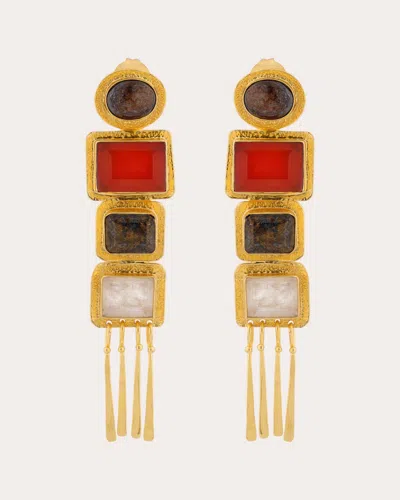Boheme By Vero Women's Bronzite & Moonstone Nefertiti Drop Earrings In Gold