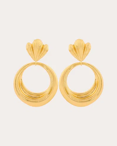 Boheme By Vero Women's Large Rose Sand Drop Earrings In Gold