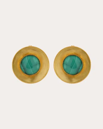 Boheme By Vero Women's Malachite Cyclo Stud Earrings In Gold