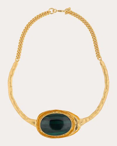 Boheme By Vero Women's Malachite Rococo Large Collar Necklace In Gold