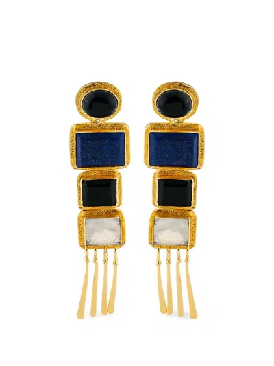 Boheme Nefertiti Lapis-lazuli Earrings In Black
