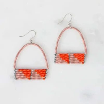 Bohemia Designs Pink And Orange Sera Beaded Earrings In Multi