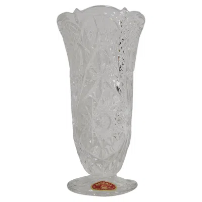 Pre-owned Bohemia Mid-century Crystal Vase, , 1950's In Gray
