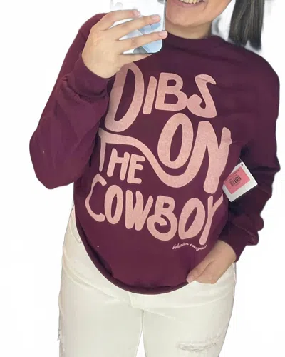 Bohemian Cowgirl Dibs On The Cowboy Top In Maroon In Purple