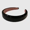 Bohemian Gemme Women's Patent Leather Padded Headband In Black In Black