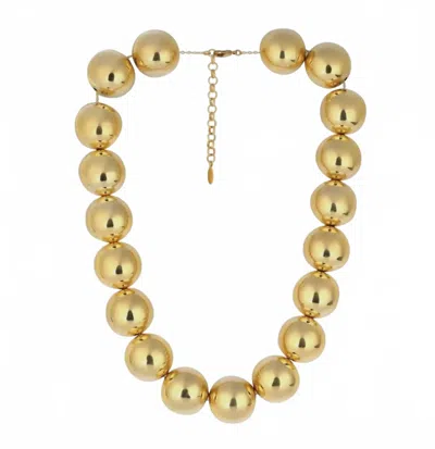 Bohemian Gemme Women's Polished Beaded Statement Necklace In Gold