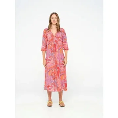 Boho Beach Fest One Season Long Poppy Dress In Pink