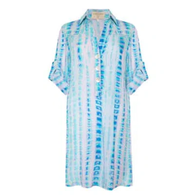 Boho Beach Fest Sophia Alexia Aqua Beach Shirt In Blue