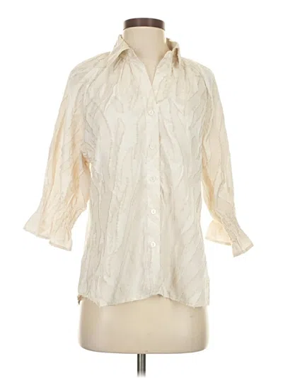 Pre-owned Boho Chic 3/4 Sleeve Blouse In Ivory