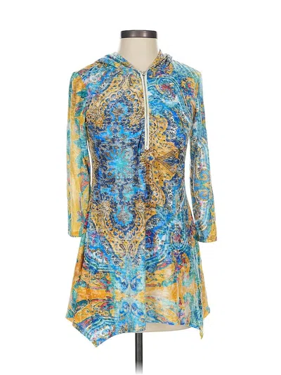 Pre-owned Boho Chic Cardigan Sweater In Blue